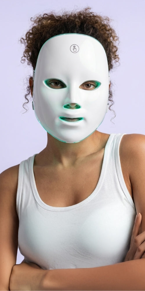 Woman with natural skin, looking at camera