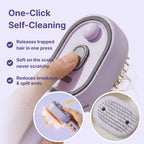 One-click self-cleaning button releasing trapped hair from the GlossUp brush