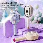 Electric Spray Air Cushion Massage Comb with Self-Cleaning, Anti-Tangle, Anti-Static, Volumizing Functions and Essential Oil Mist Aromatherapy Hair Care