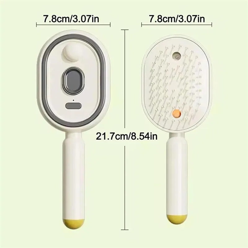 Electric Spray Air Cushion Massage Comb with Self-Cleaning, Anti-Tangle, Anti-Static, Volumizing Functions and Essential Oil Mist Aromatherapy Hair Care