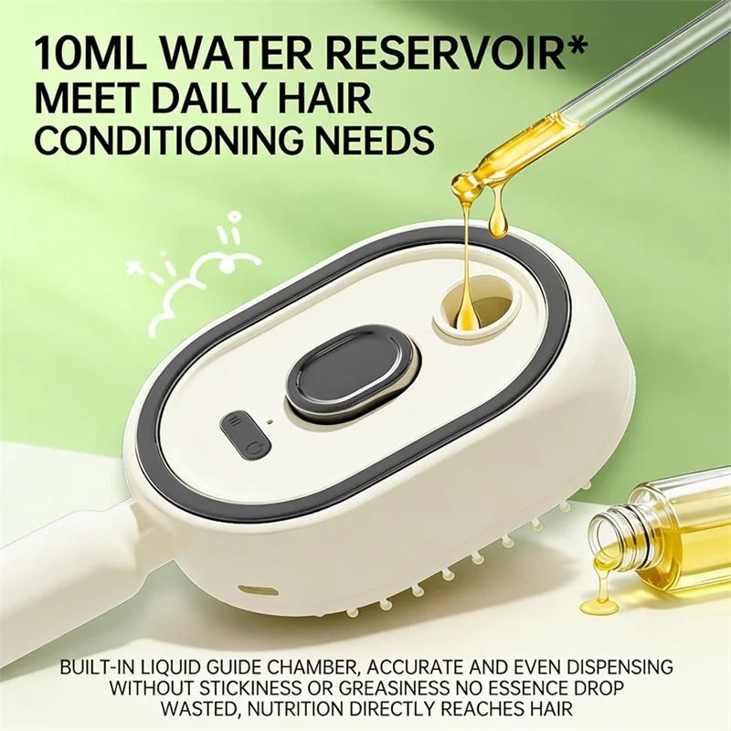 Electric Spray Air Cushion Massage Comb with Self-Cleaning, Anti-Tangle, Anti-Static, Volumizing Functions and Essential Oil Mist Aromatherapy Hair Care